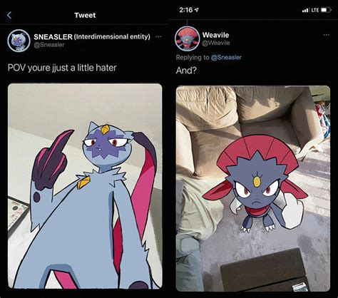 The Sneasel Line Pov Youre Just A Little Hater Know Your Meme