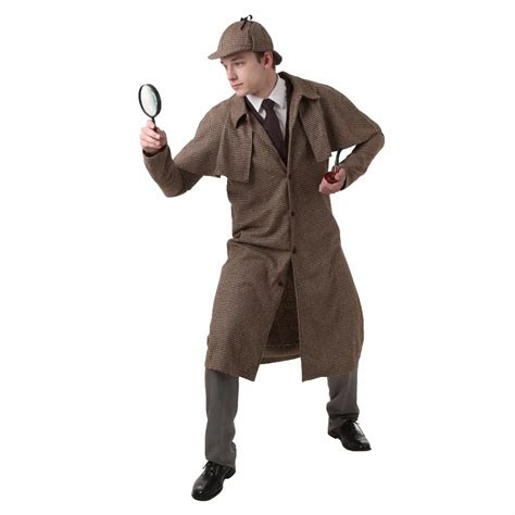 Adult Sherlock Holmes Costumes Winter Warm Trench Coat And Hat