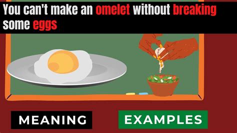 You Cant Make An Omelet Without Breaking Some Eggs Idiom Meaning