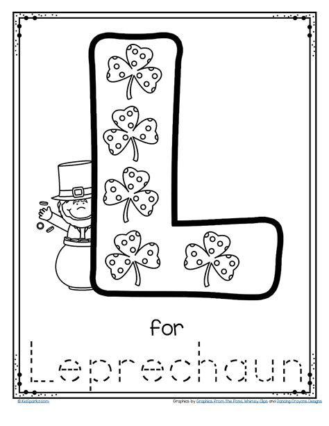 Free L For Leprechaun Alphabet Trace And Color Printable To Download Instantly Celebrate St