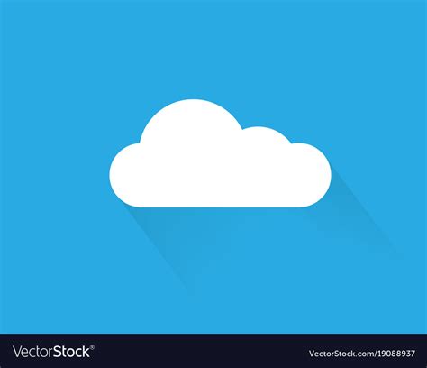 Cloud Sky Icon Icon On Sky Background Flat Vector Image