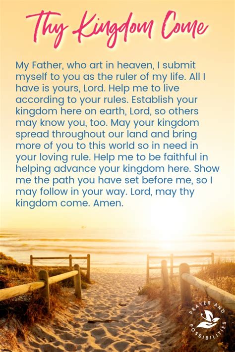 Thy Kingdom Come Prayer For God On Earth Prayer And Possibilities