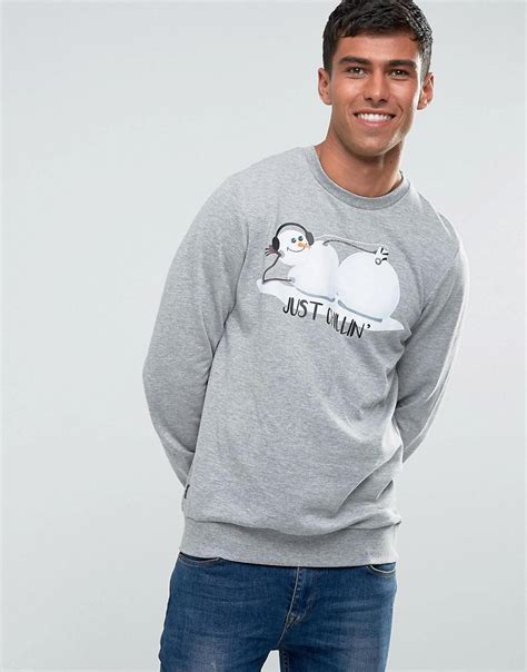 I can't stop buying sweat suits. Threadbare Cotton Christmas Snowman Sweat in Gray for Men ...