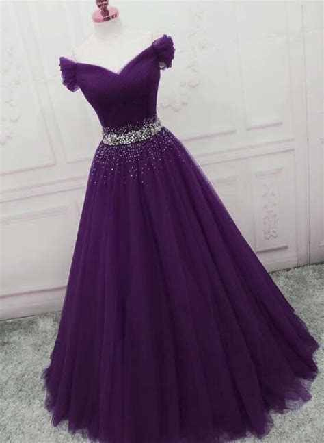 Dark Purple New Style Long Prom Dresses Beautiful Junior Prom Dress
