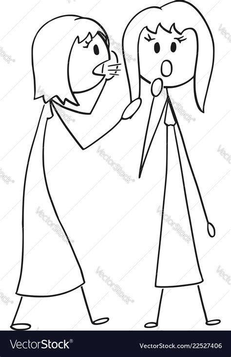 Cartoon Of Woman Or Businesswoman Whispering Vector Image
