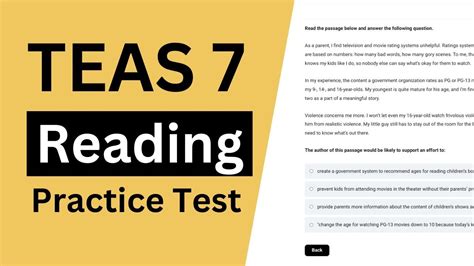 Ati Teas 7 Reading Practice Test All Answers Explained Youtube