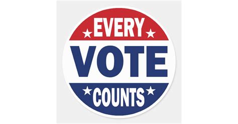 Every Vote Counts Classic Round Sticker Zazzle
