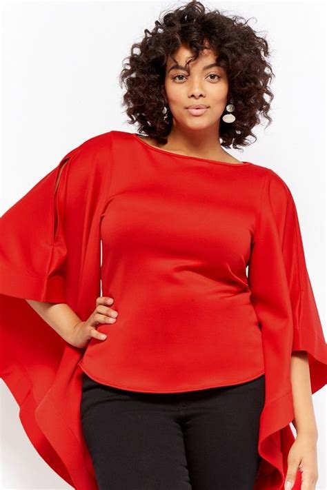 Stunning Plus Size Red Dressy Tops For Women Attire Plus Size