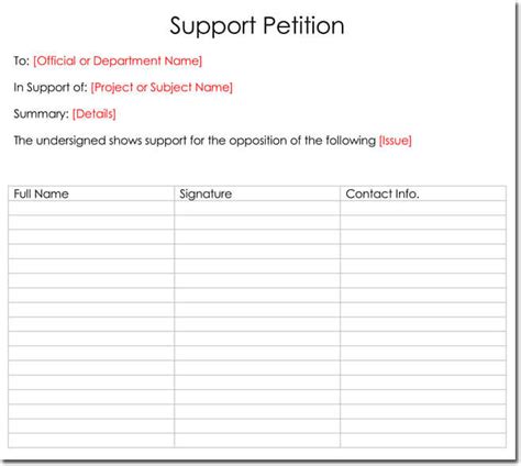 Free Petition Templates 20 Templates For Word Excel