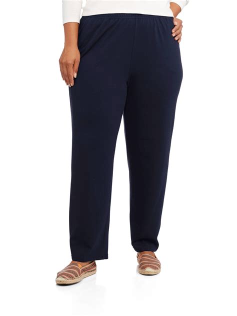 Women S Plus Size Essential Pull On Knit Pants Walmart Com