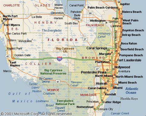 Drab Map Of Southern Florida Free Vector