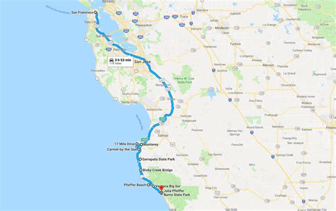 Road Trip California Coast Map
