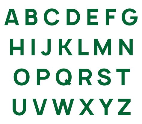 The Alphabet Is Green And Has Letters That Appear To Be English