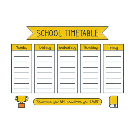 School Timetable Vector Hd Images School Timetable Png School Tible