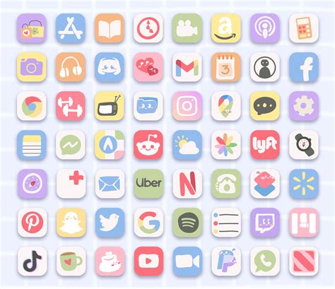 Cute Doodle App Icons For Ios And Android Aesthetic Pastel App Icons