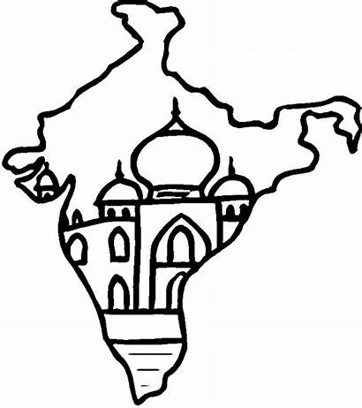 India Coloring Printable Map Inde Coloriage Flag