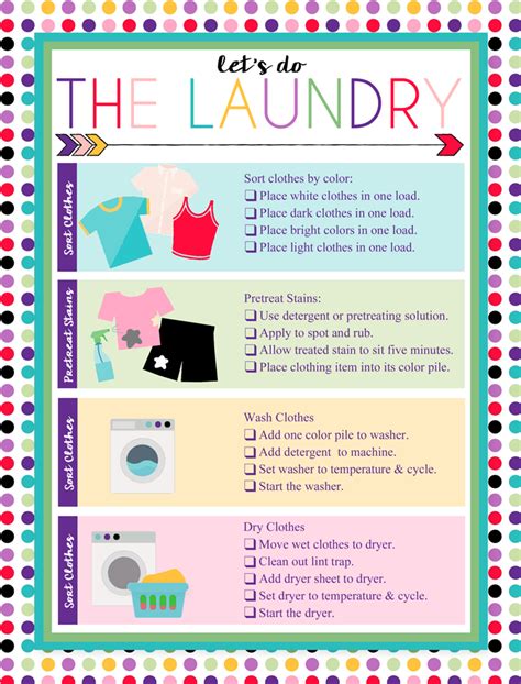 Free Printable Laundry Care Chart Printable Word Searches