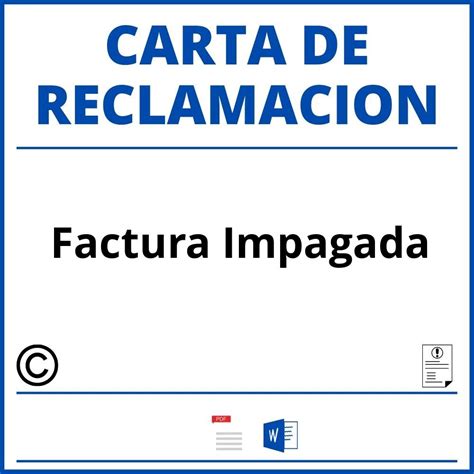 Modelo Carta Reclamacion Factura Impagada Word Pdf