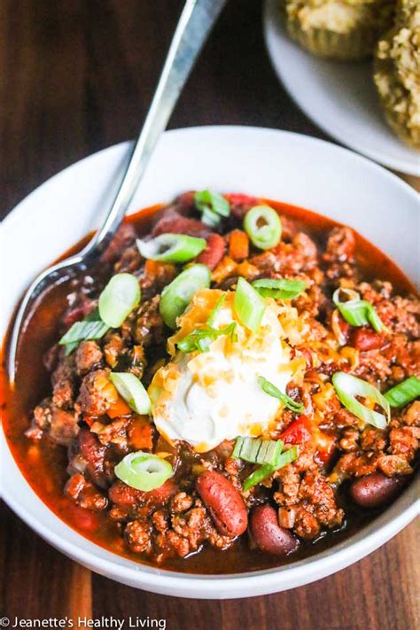 Slow Cooker Turkey Bean Chili Recipe Jeanettes Healthy Living