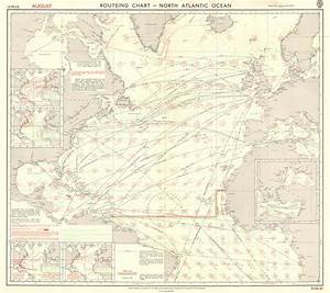 Vintage Nautical Chart Admiralty Routeing Chart 5124 North Atlanti