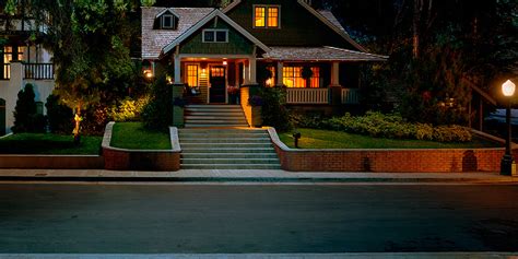 Stock Photo Night Architecture Residential First Floor Frontyard