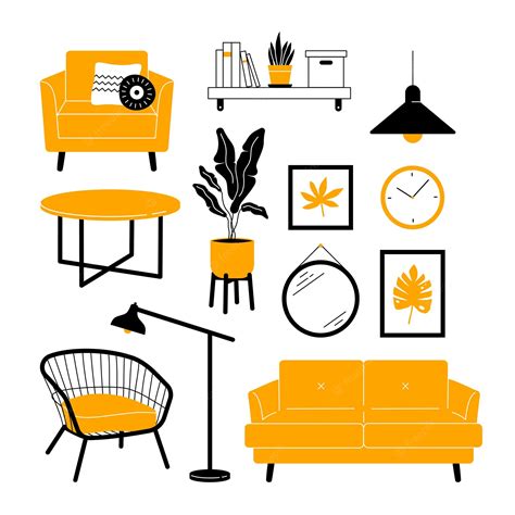 Premium Vector Furniture Collection Interior Design Elements