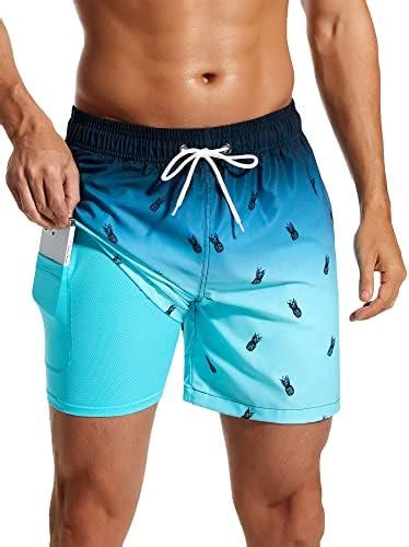 Silkworld Mens Swimming Trunks With Compression Liner Bathing Suit