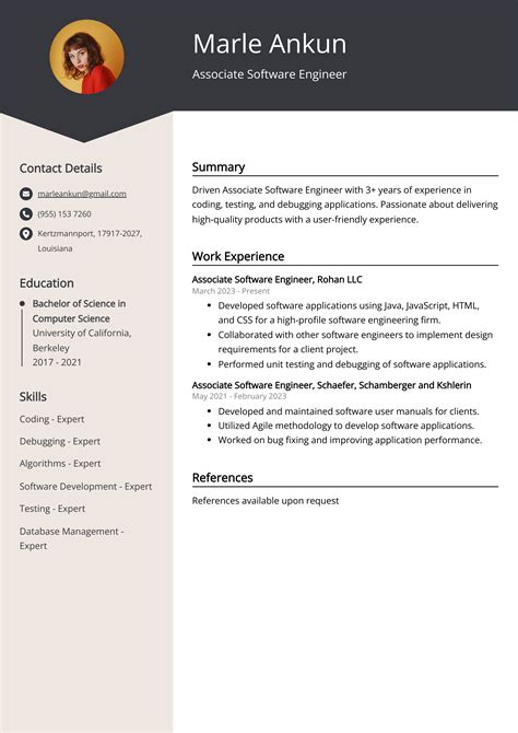 Associate Software Engineer CV Example for 2023 (Skills & Templates)