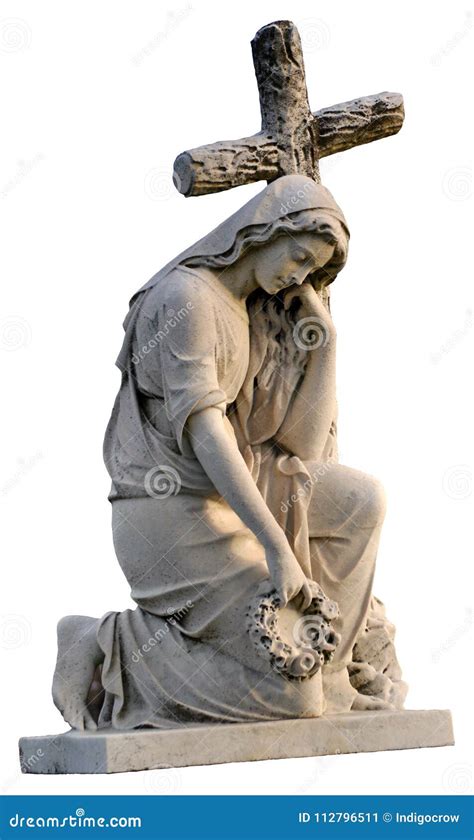 Kneeling Woman With Cross Stock Image Image Of Cross 112796511