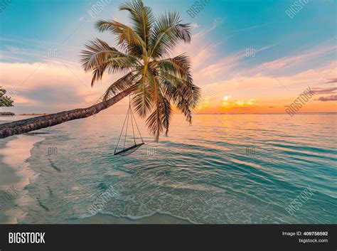 Tropical Sunset Beach Image And Photo Free Trial Bigstock