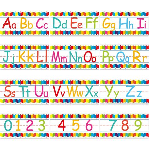 Buy 12 Sheets Alphabet Line For Classroom Wall Alphabet Numbers Strip