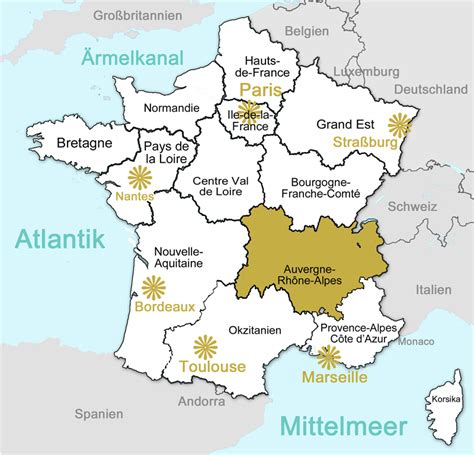 Dazu gehören in erster linie die côte vor allem in den großen einkaufsmärkten kann man in allen regionen in frankreich häufig auch günstig. Frankreich Regionen | e-mondo