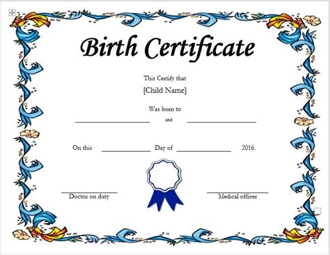 Create Birth Certificate Template