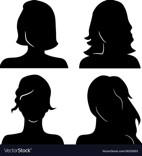 Women Heads Silhouettes Royalty Free Vector Image