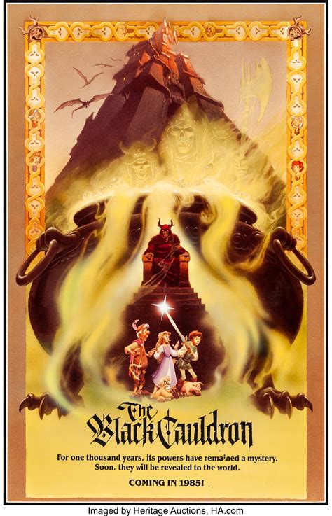 For uncounted centuries, the black cauldron lay hidden, waiting, while evil men searched for it, knowing whoever possessed it would on its own terms, black cauldron stands as a remarkable achievement in animation, and a film for q: The Black Cauldron (Buena Vista, 1985). Very Fine. Poster ...