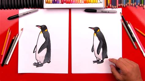 How To Draw A Realistic Emperor Penguin Art For Kids Hub