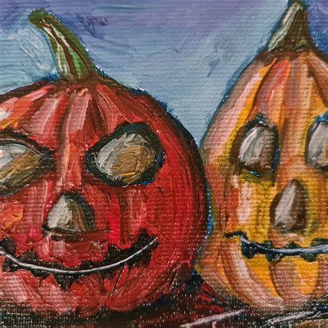 Pumpkins For Halloween Oil Painting Canvas Board 39x59 Etsy