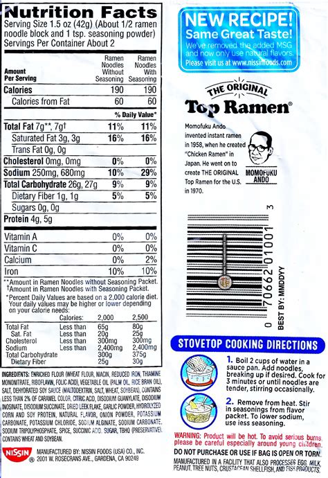 35 Ramen Noodles Nutrition Facts Label Rezfoods Resep Masakan Indonesia
