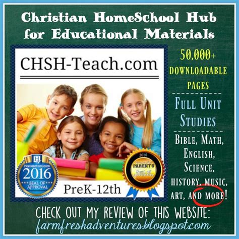 Chsh Teach The Christian Homeschool Hub For Educational Materials
