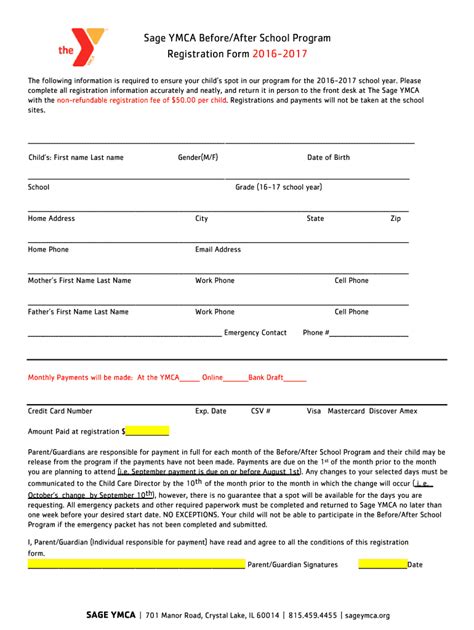 After School Program Registration Form Template Fill Out And Sign Online