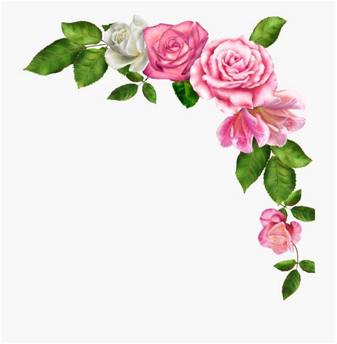 Victorian Pink Rose Border Clip Art