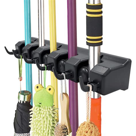 Detachable Seamless Broom Mop Pole Handle Holder Clip Bathroom Broom