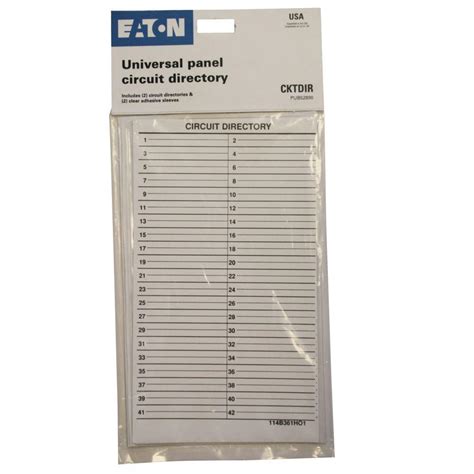 Or perhaps there have been so many changes made by previous owners, that nothing makes any sense. Eaton Load Center Circuit Directory (2-Pack)-CKTDIR - The ...