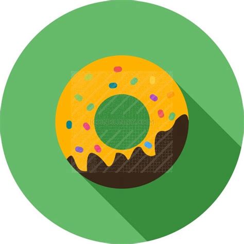 Doughnut Flat Shadowed Icon Iconbunny