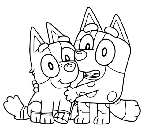 🖍️ Bluey Muffin And Socks Printable Coloring Page For Free