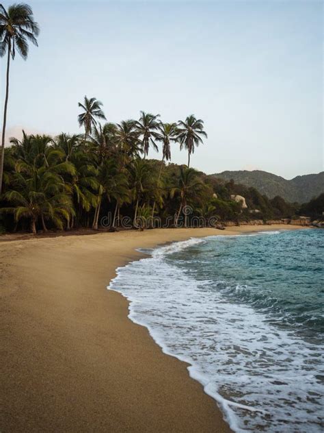 Cabo San Juan Del Guia Sand Beach In Tayrona National Park Tropical Caribbean Palm Tree Coast