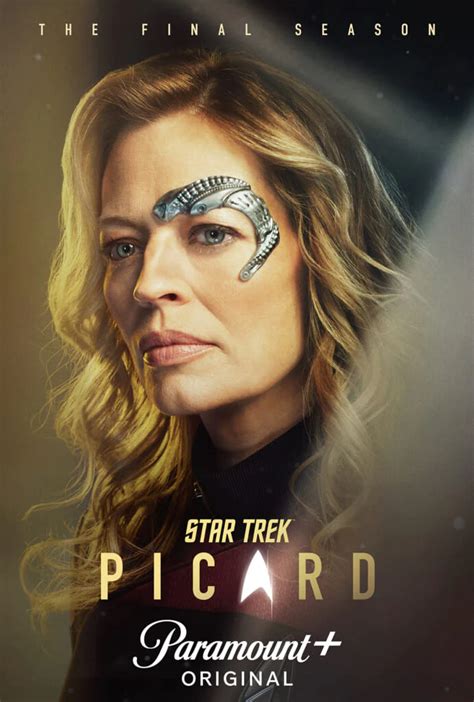 The Poster For Star Trek Picard Which Features A Woman With Her Face Painted In Silver
