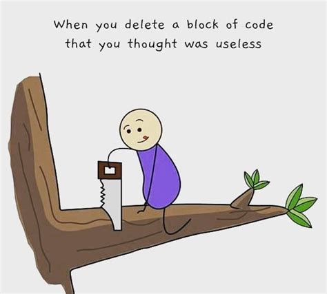 That Useless Block Of Code Programmer Humor Coding Humor Programmer