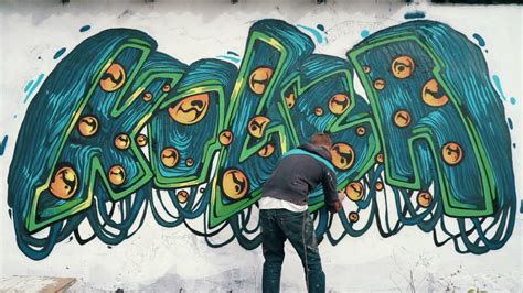 Graffiti Artist Drawing On The Wall Timelapse Stock Video Footage