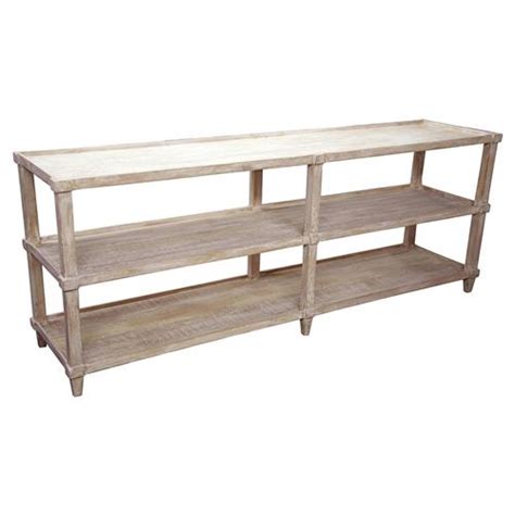 Corrin French Country Rustic 3 Tier Reclaimed Console Table